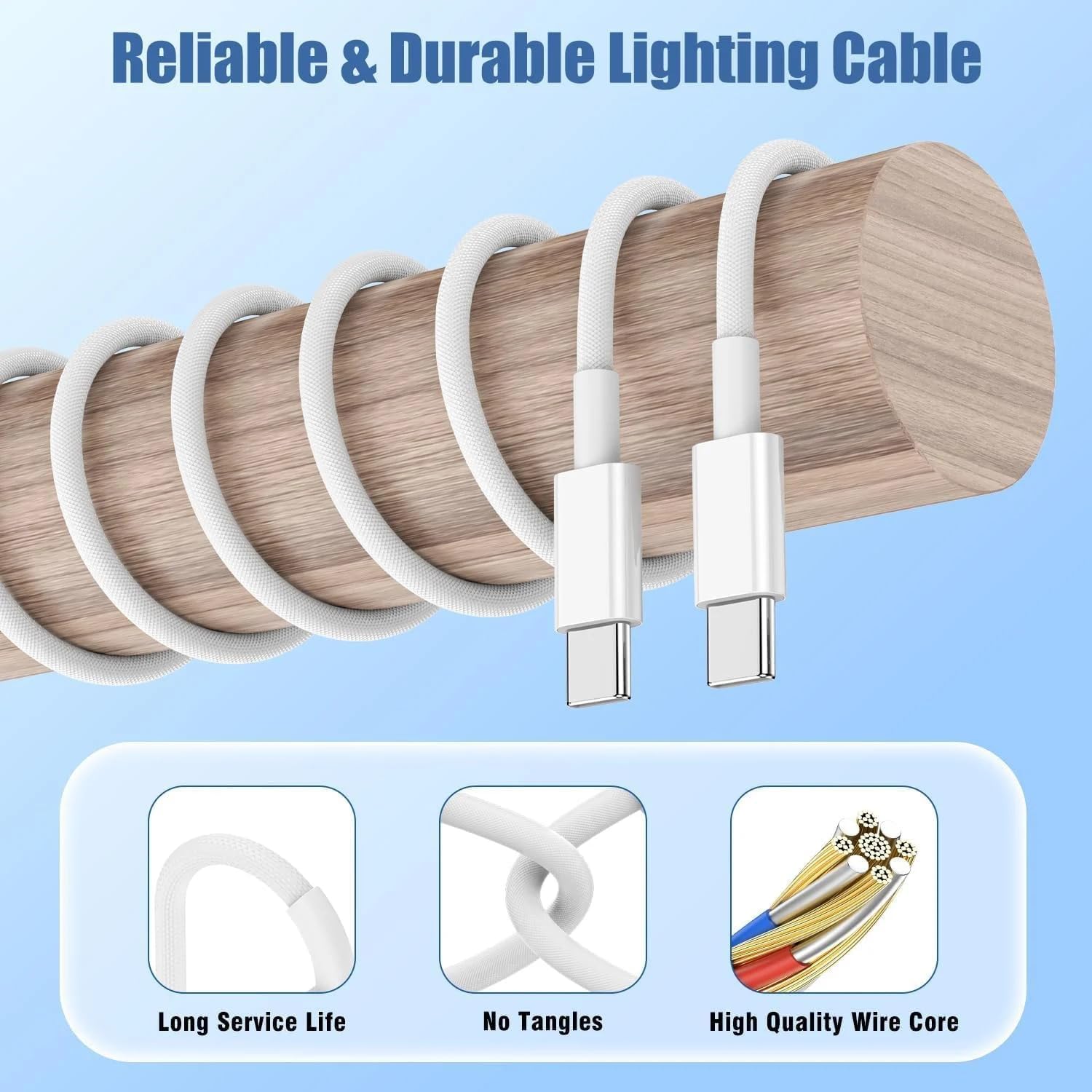 2M USB-C to USB-C Nylon Braided Cable 240W PD 3.1 Fast Charging (48V/5A)