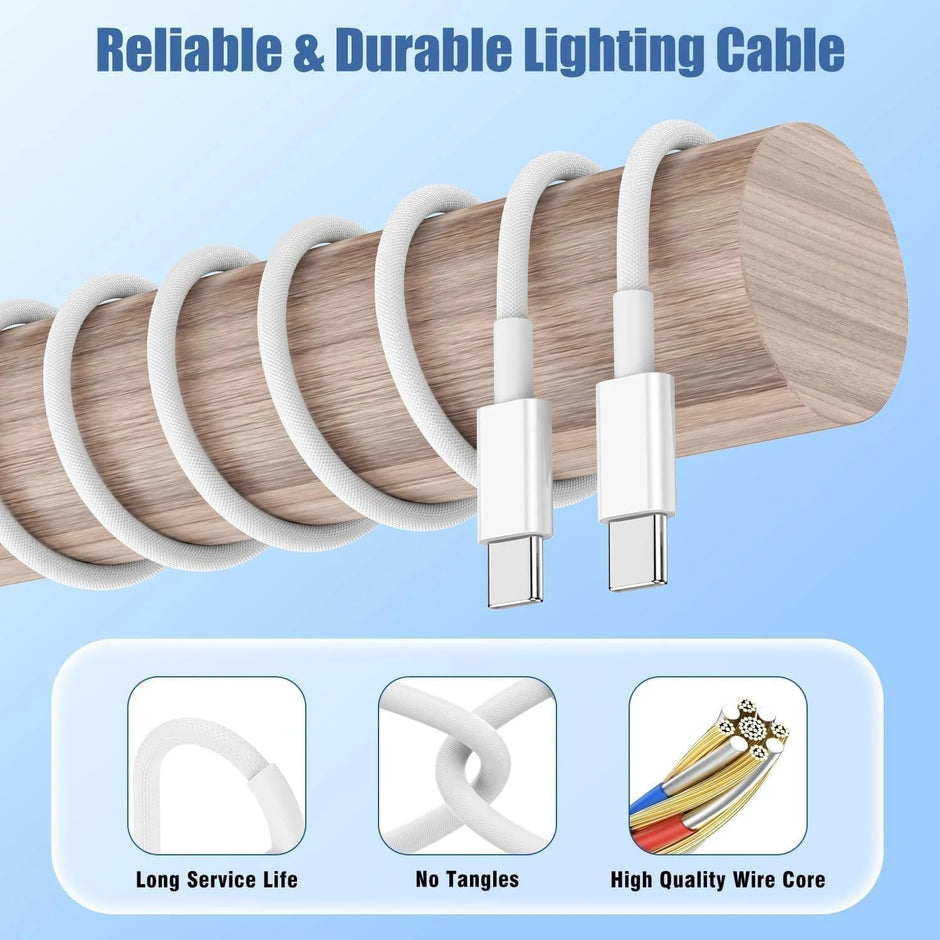 2M USB-C to USB-C Nylon Braided Cable 240W PD 3.1 Fast Charging (48V/5A)