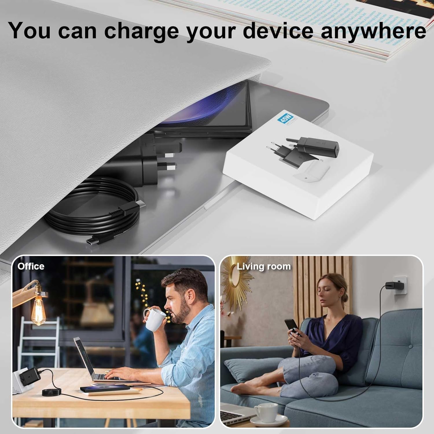 Samsung 45W Super Fast Charger with 1M USB-C Cable – UK Plug