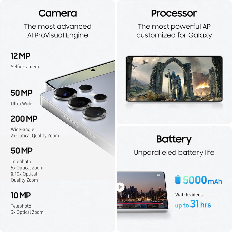 Samsung Galaxy S25 Ultra AI Phone 5G – 256GB Storage, 12GB RAM