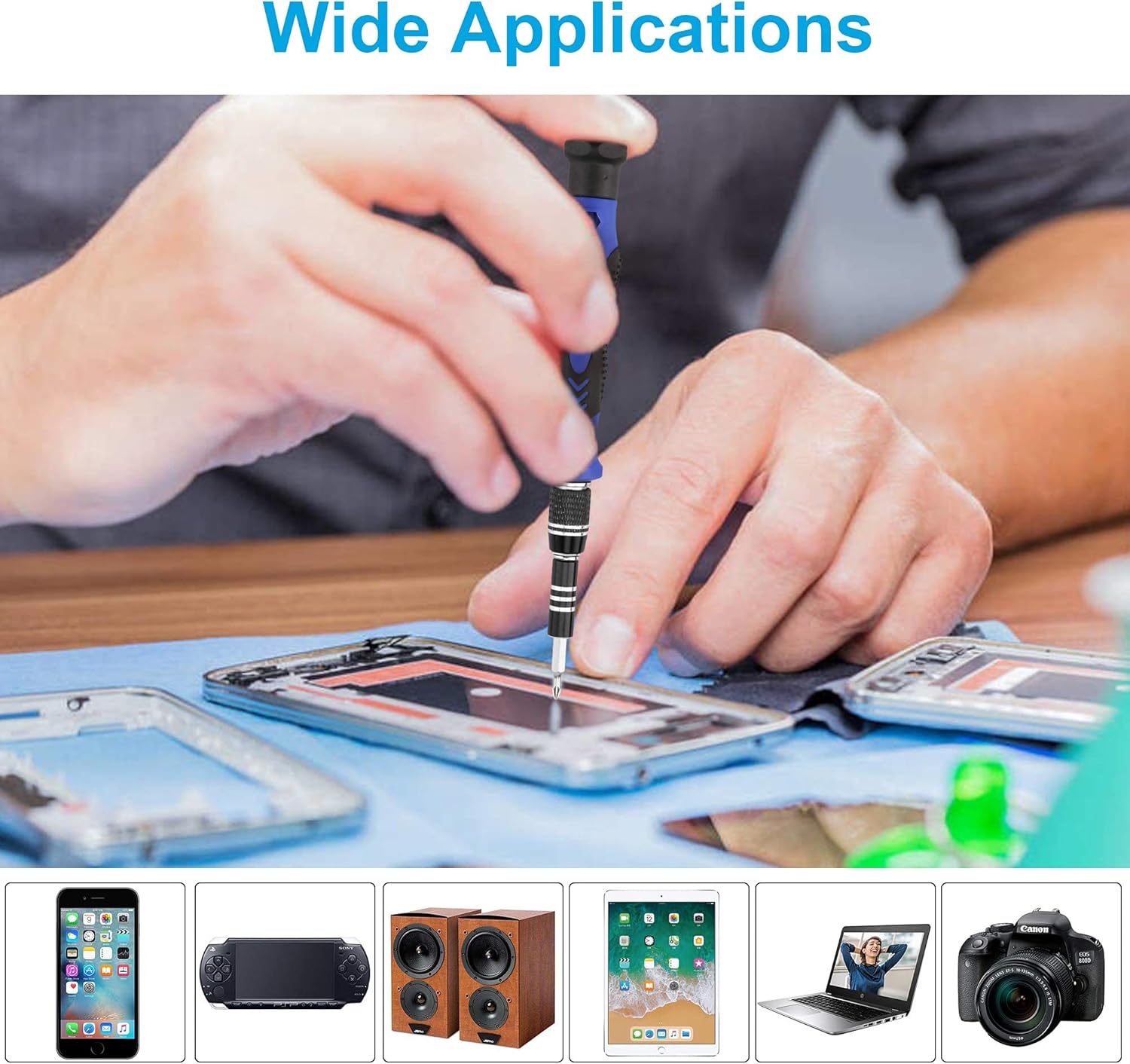 62-in-1 Magnetic Precision Screwdriver Set, Magnetic Tool Kit Electronics Repair Tool Kit with Flexible Shaft Extension Rod Screwdriver Kits for Mobile Phone, Smartphone, Game Console, PC, Tablet